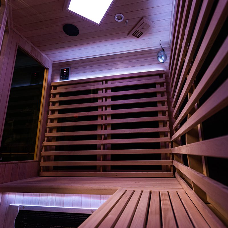 3Person Corner Hybrid Series Infrared Sauna (20 amp) Good Health Saunas